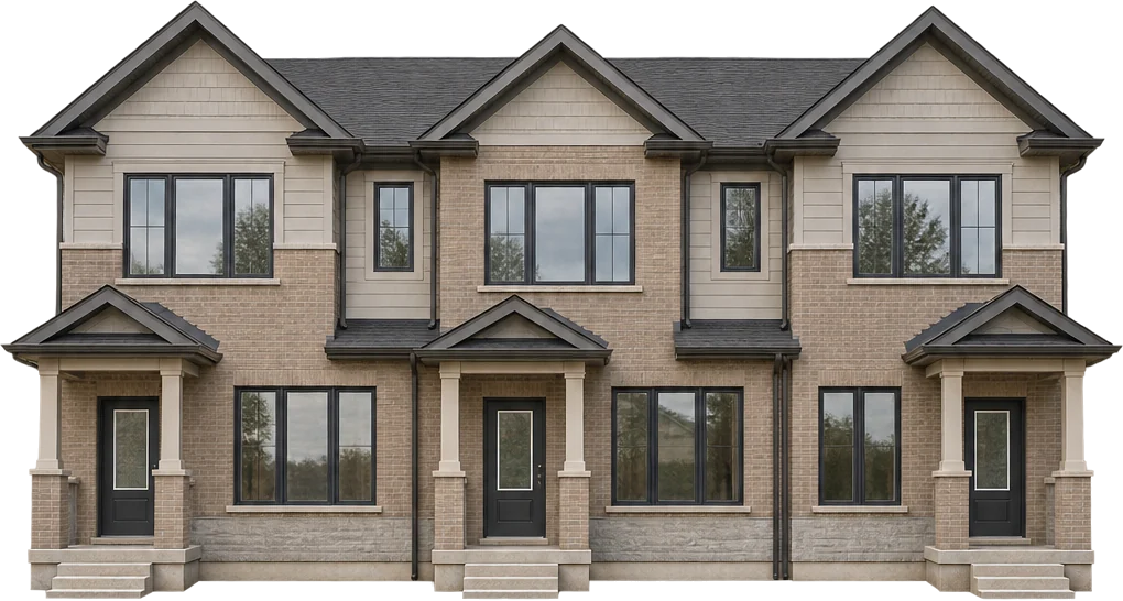 A row of townhomes of the kind ARSO Electrical wires